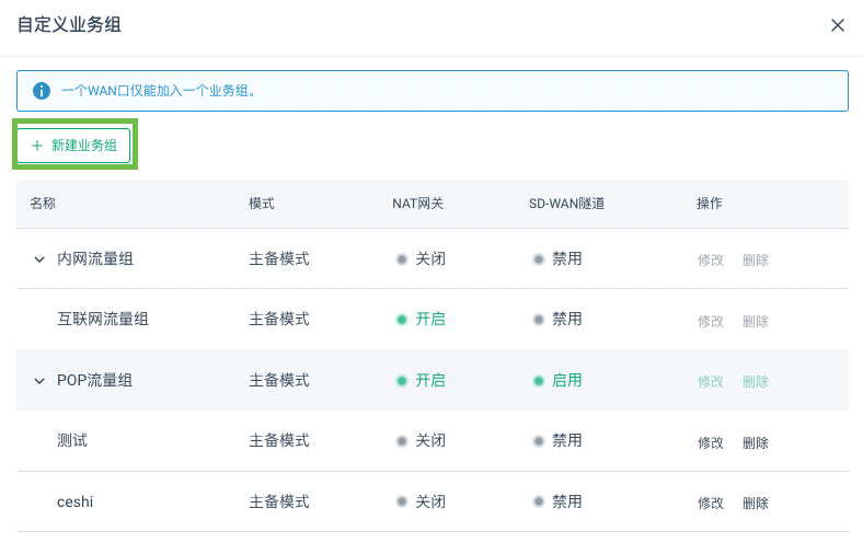 新建业务组